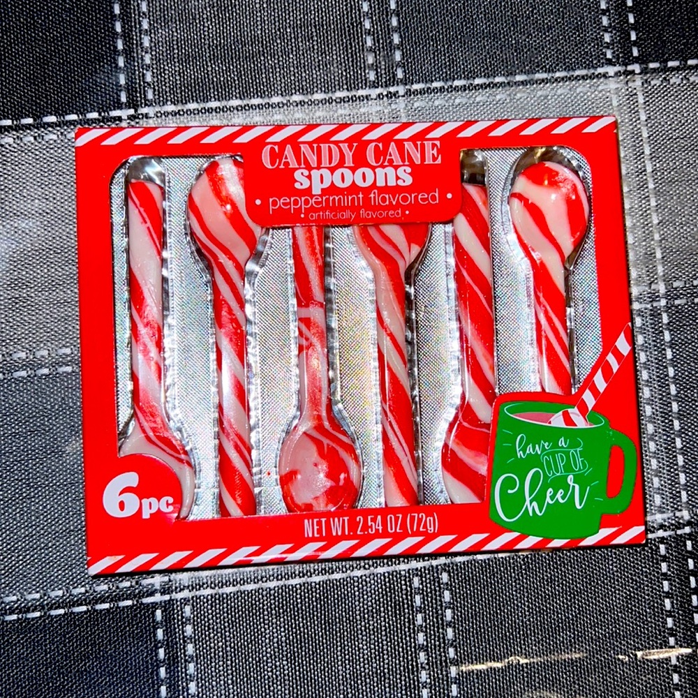 Candy cane spoons peppermint flavored six pieces